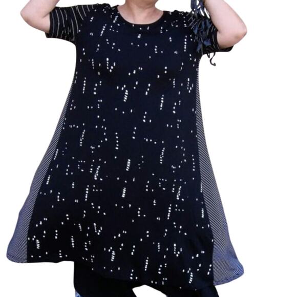 Alembika Spotted Striped Lagenlook Shift Midi Dress - Picture 1 of 8